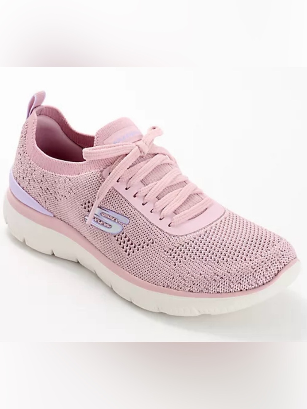 Skechers Women's Light Pink Knit Slip-On Vegan Sneaker 7.5